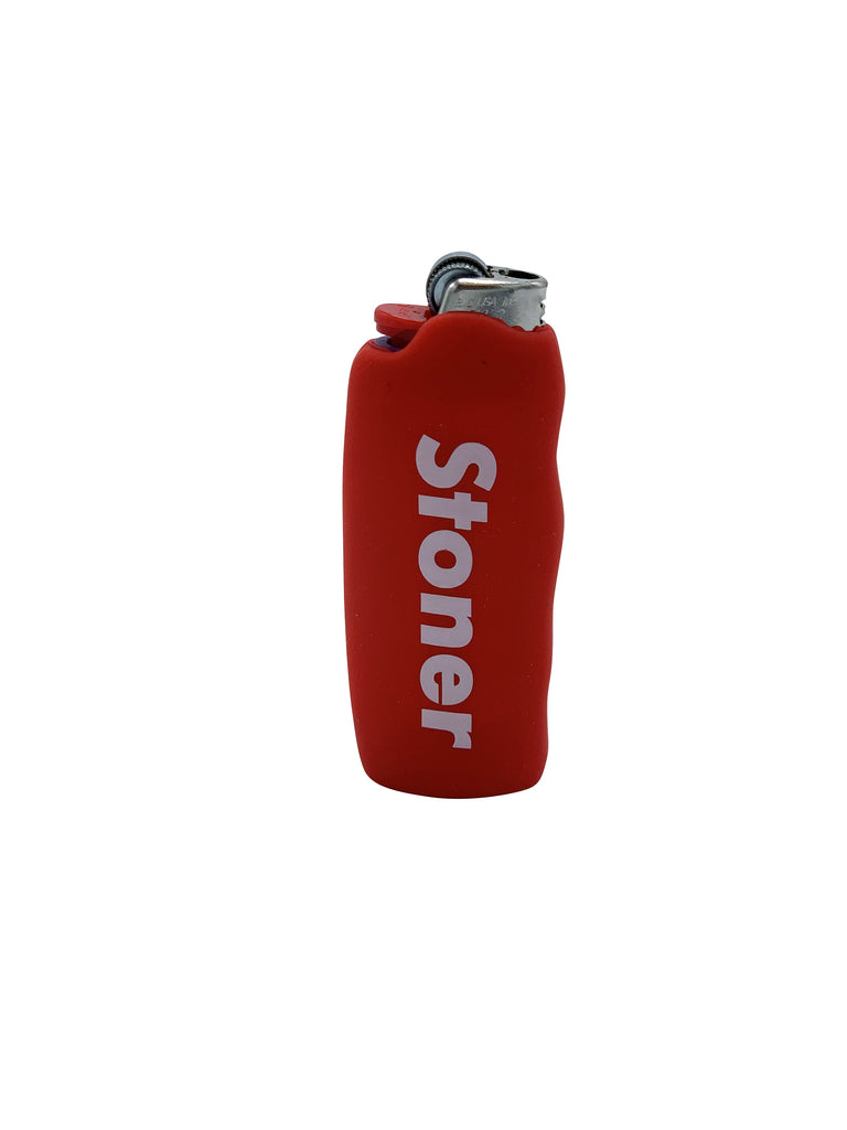 Red Stoner Lighter Cover on a lighter
