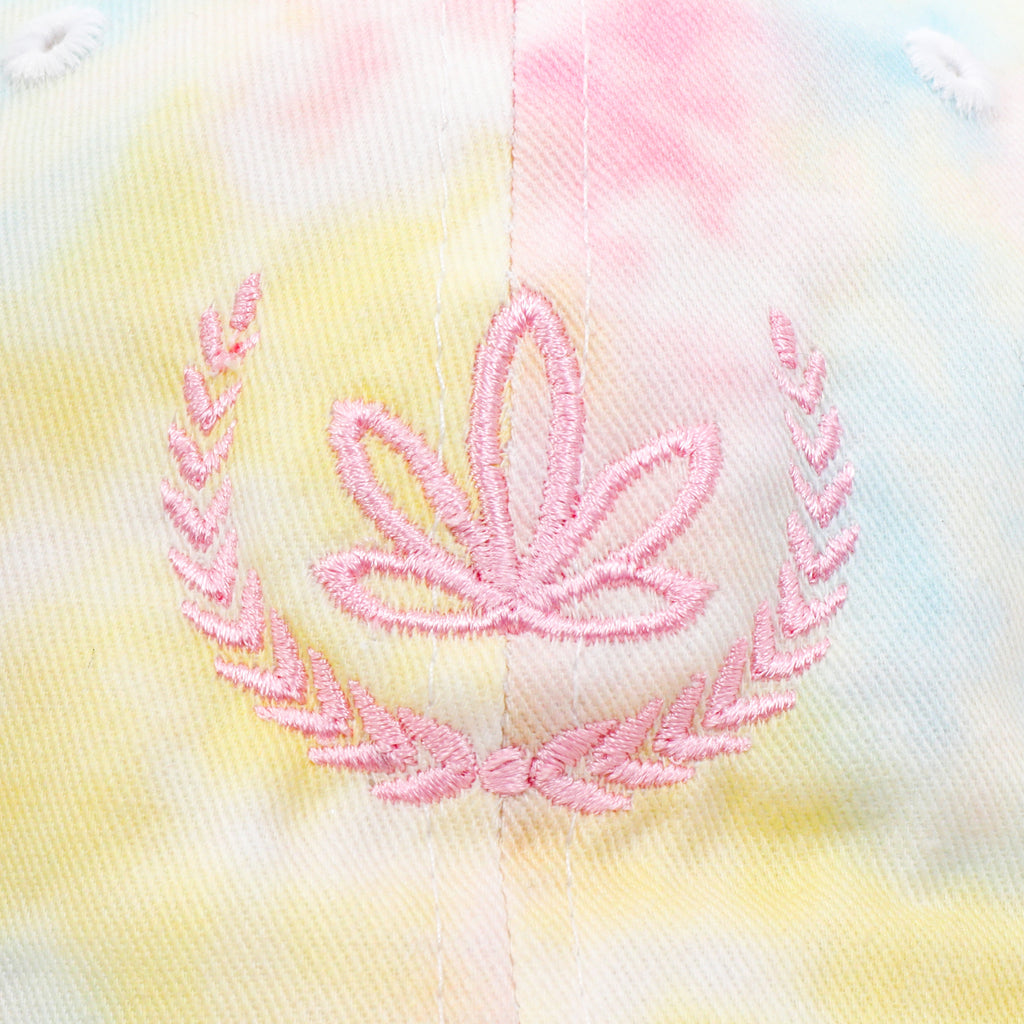 Pink embroidered leaf