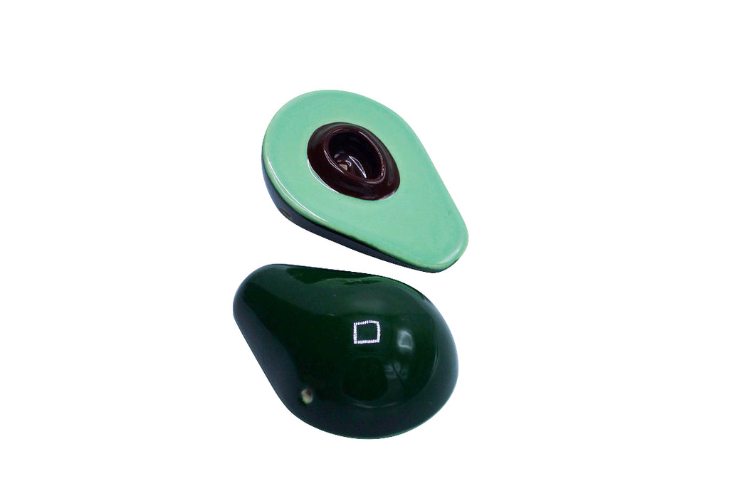 Ceramic Avocado front and back shown