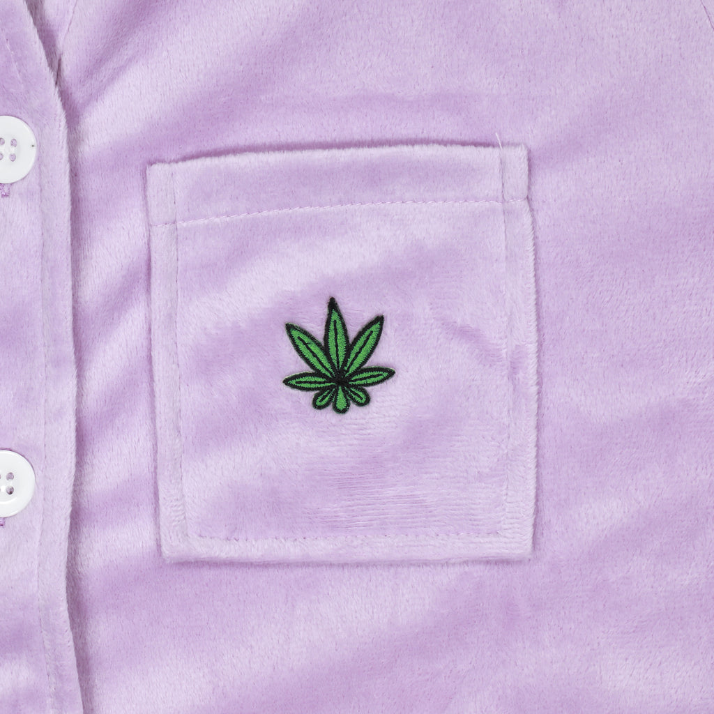 leaf on purple pj top pocket