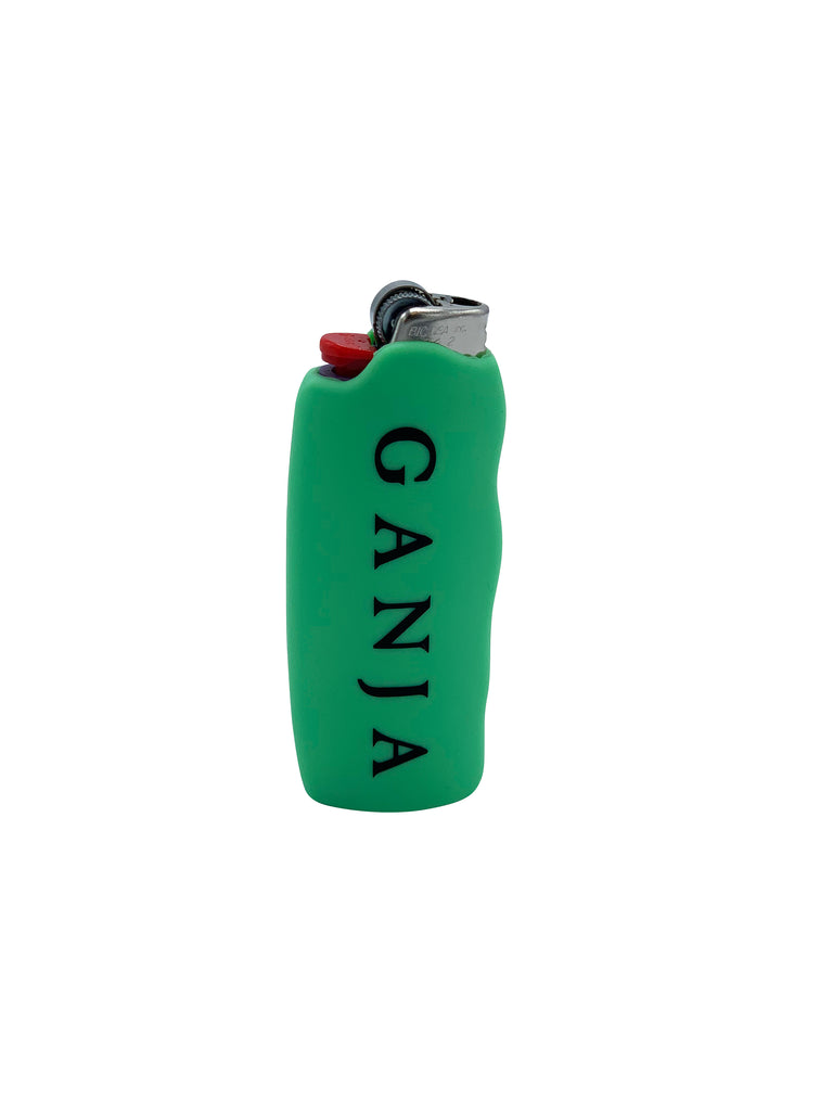 Green "Ganja" lighter cover on lighter