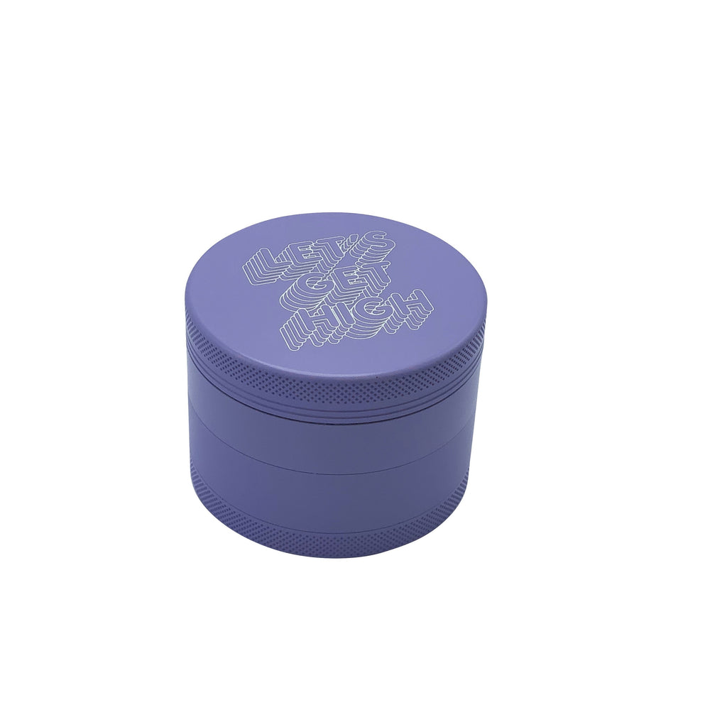 "LETS GET HIGH" Purple Ceramic Grinder