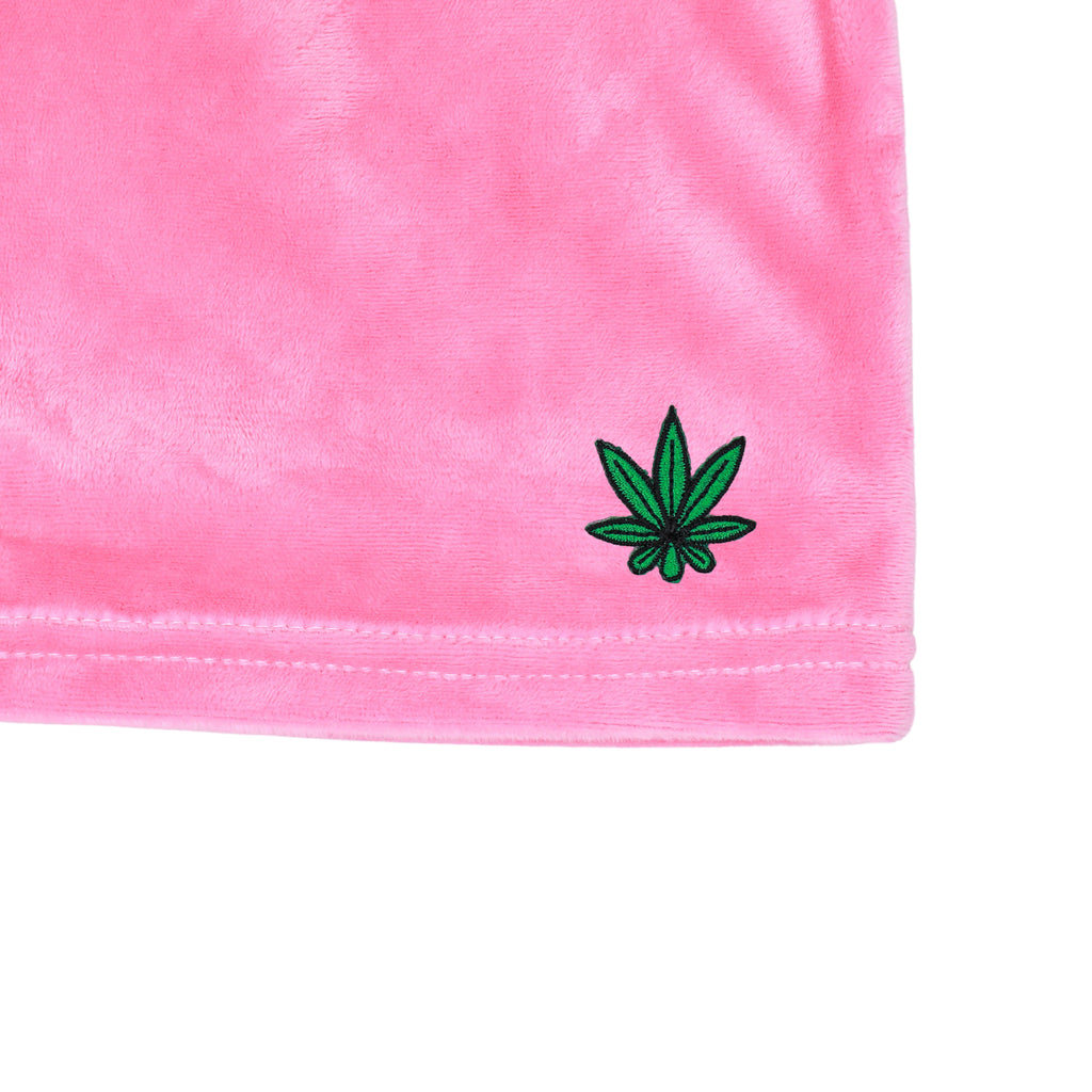 leaf on pink pj shorts