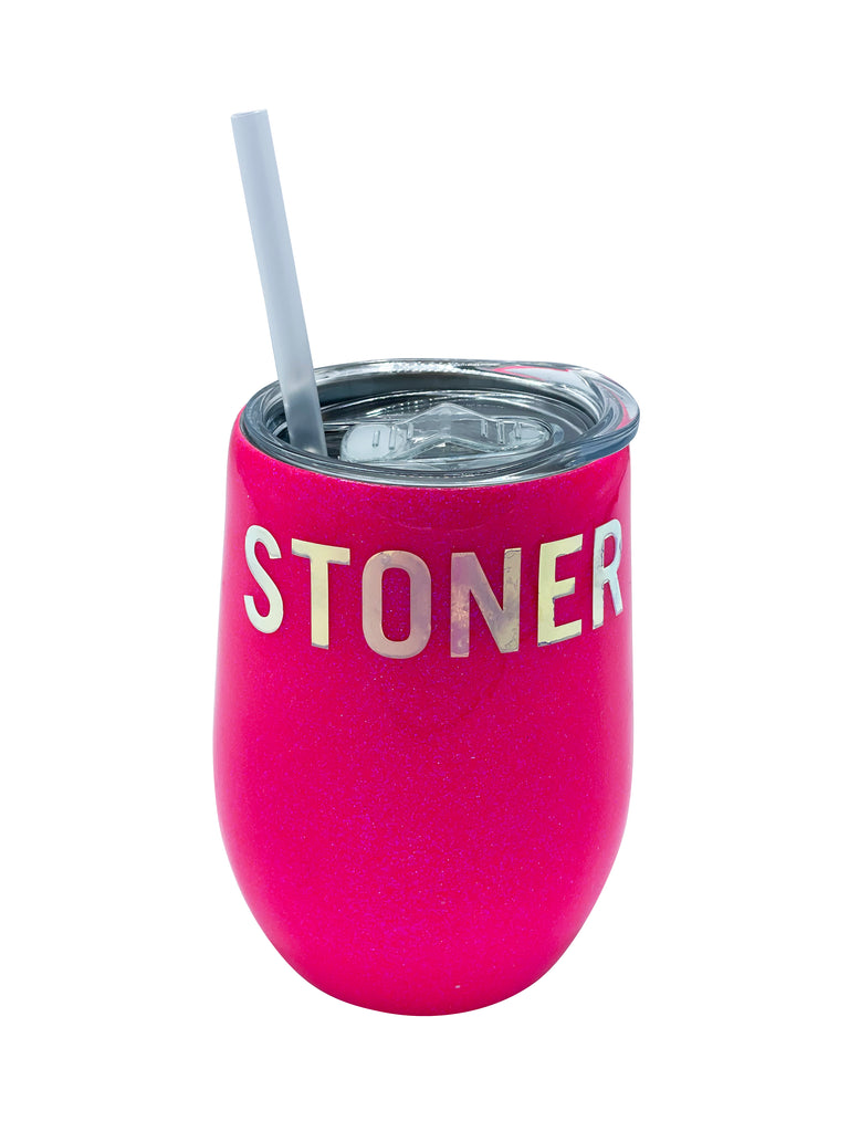Pink Stoner Drink Tumbler woth straw