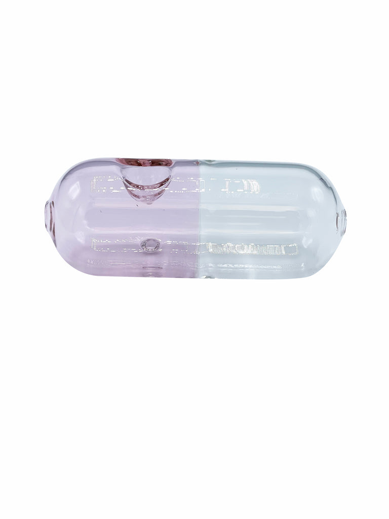 Pink and clear Pill pipe