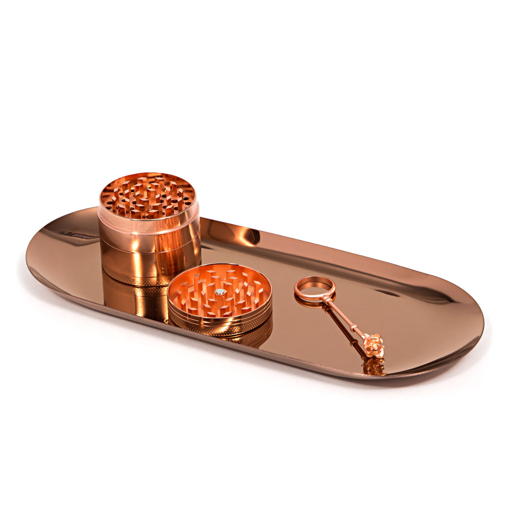 Rose Gold Grinder Tray Set