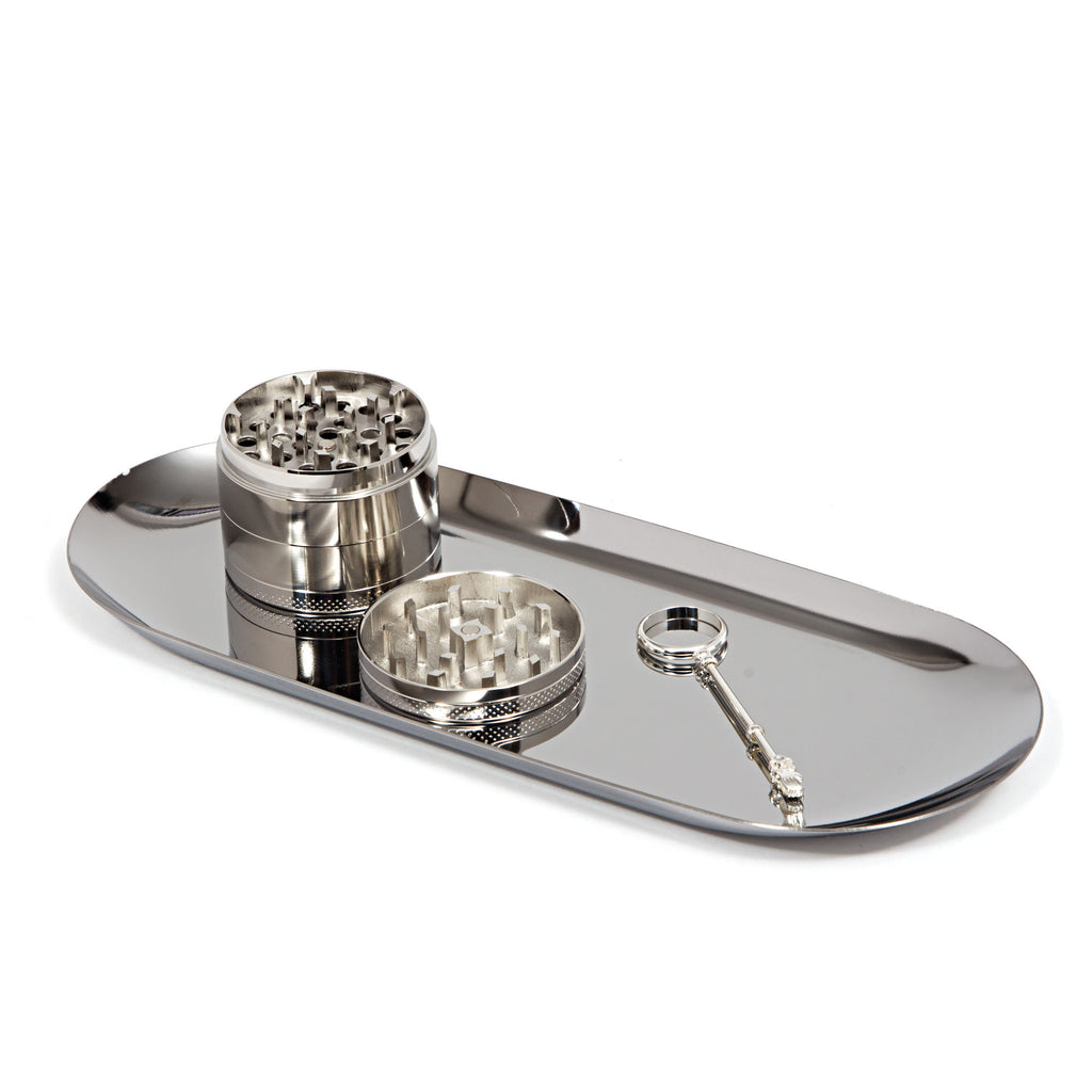 Silver Grinder Tray Set